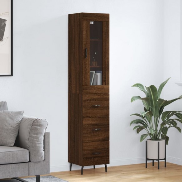 Buffet haut Chêne marron 34,5x34x180 cm 