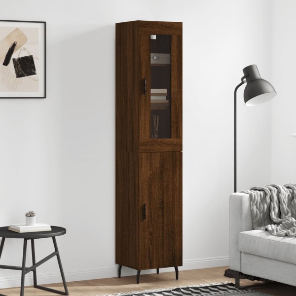 Buffet haut Chêne marron 34,5x34x180 cm 