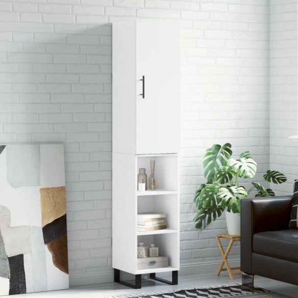 Buffet haut Blanc brillant 34,5x34x180 cm 