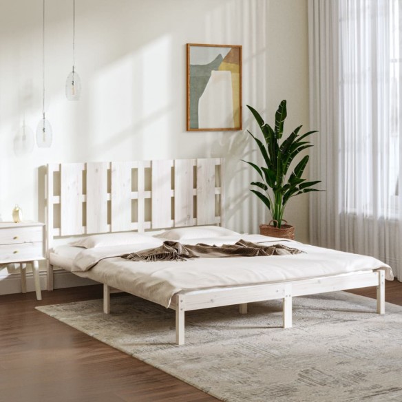 Lit Blanc Bois massif 150x200 cm Très grand