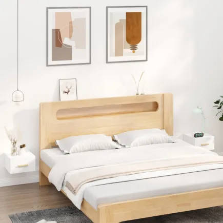 Tables de chevet murales 2 pcs blanc 35x35x20 cm