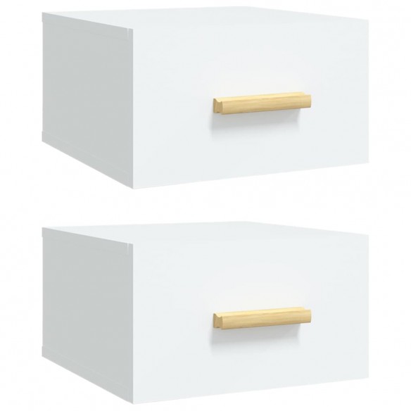 Tables de chevet murales 2 pcs blanc 35x35x20 cm Tables de chevet murales 2 pcs blanc 35x35x20 cm
