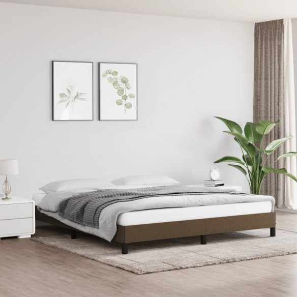 Lit Marron foncé 160x200 cm Tissu