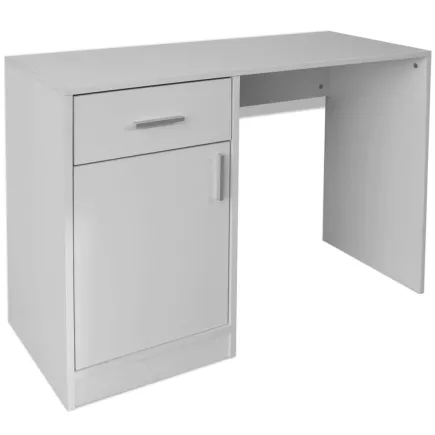 Bureau avec tiroir et placard 100x40x73 cm Blanc 2
