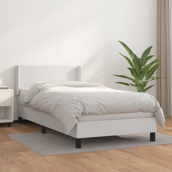 Lit avec matelas Blanc 80x200 cm Similicuir