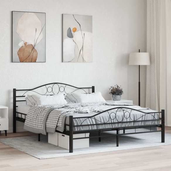 Lit Noir Acier 160 x 200 cm