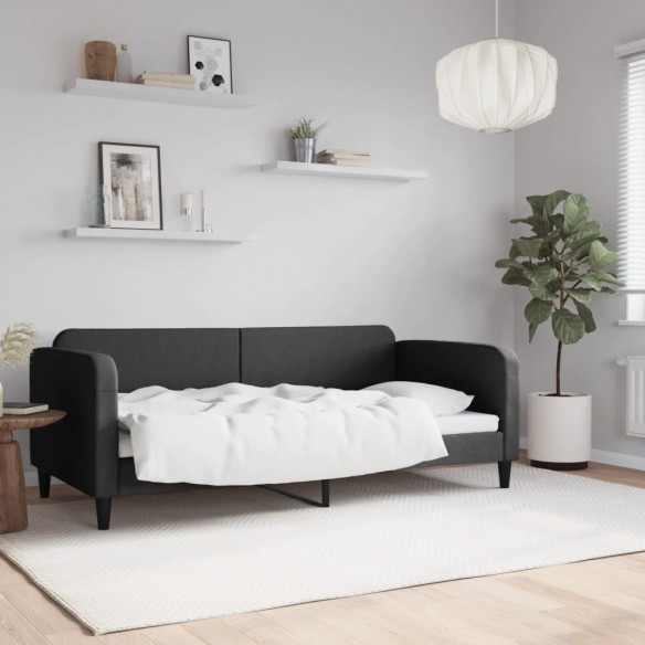 Lit de repos noir 90x190 cm tissu