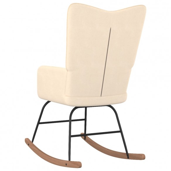 Chaise à bascule avec repose-pied Crème Tissu Chaise à bascule avec repose-pied Crème Tissu