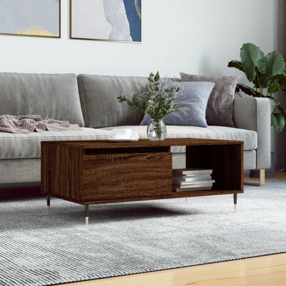 Table basse Chêne marron 90x50x36,5 cm 