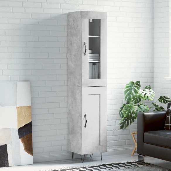 Buffet haut Gris béton 34,5x34x180 cm 