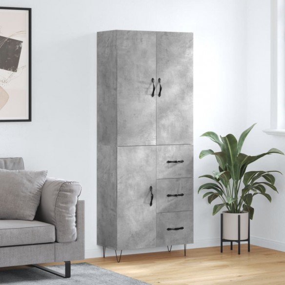 Buffet haut Gris béton 69,5x34x180 cm 