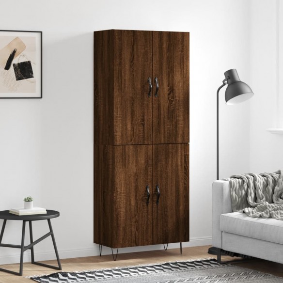 Buffet haut Chêne marron 69,5x34x180 cm 