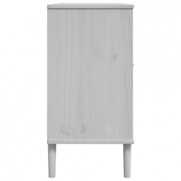 Buffet SENJA aspect rotin blanc 112x40x80cm bois massif de pin Buffet SENJA aspect rotin blanc 112x40x80cm bois massif de pin
