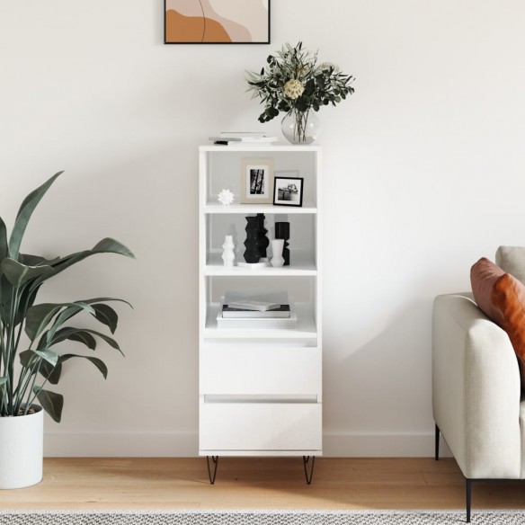 Buffet haut Blanc brillant 40x36x110 cm 