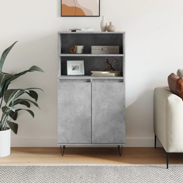 Buffet haut Gris béton 60x36x110 cm 