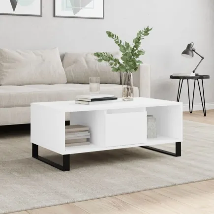 Table basse Blanc 90x50x36,5 cm