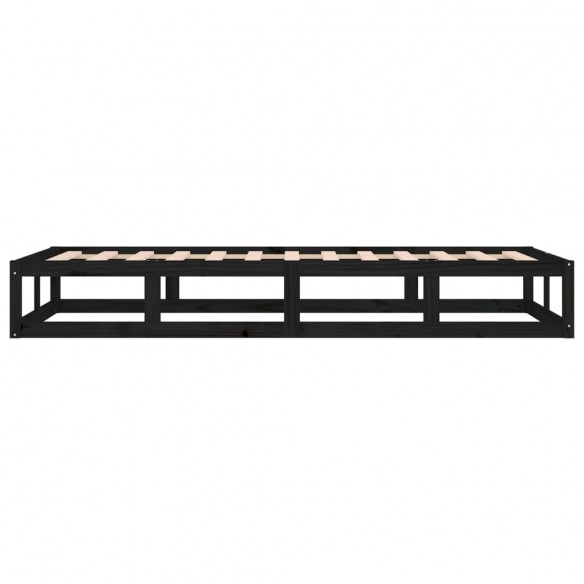 Lit Noir 90x190 cm Simple Bois massif