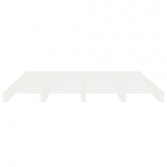 Lit Blanc 180x200 cm Bois de pin massif Super King
