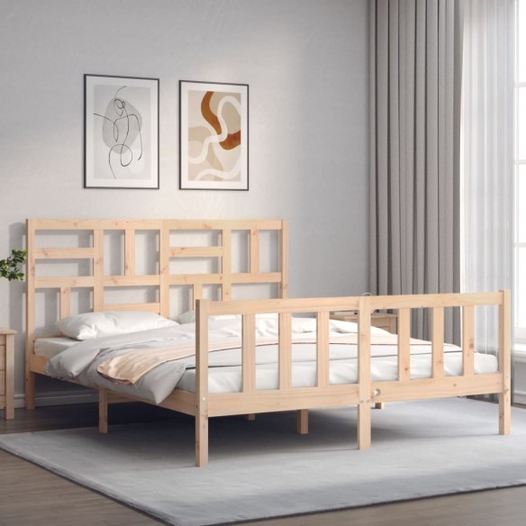 Lit avec tête de lit King Size bois massif