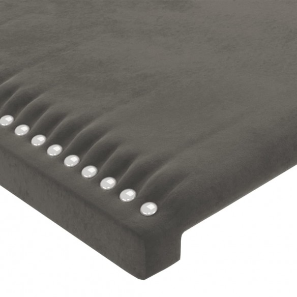 Lit avec tête de lit Gris foncé 160x200 cm Velours