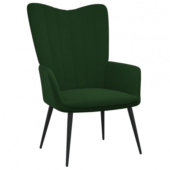 Chaise de relaxation Vert foncé Velours