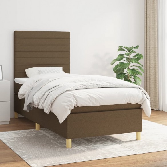 Lit avec matelas Marron foncé 80x200 cm