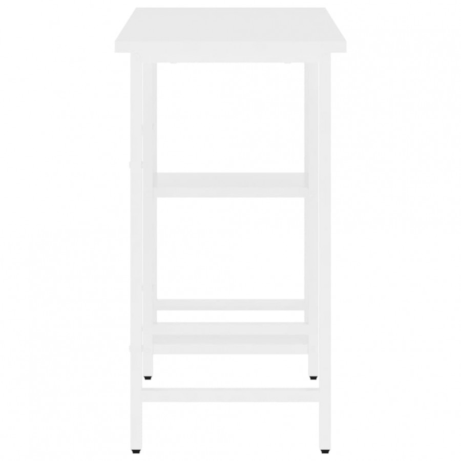 Bureau d'ordinateur Blanc 80x40x72 cm MDF et métal