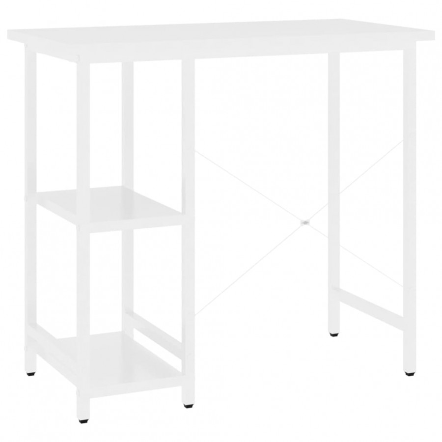 Bureau d'ordinateur Blanc 80x40x72 cm MDF et métal