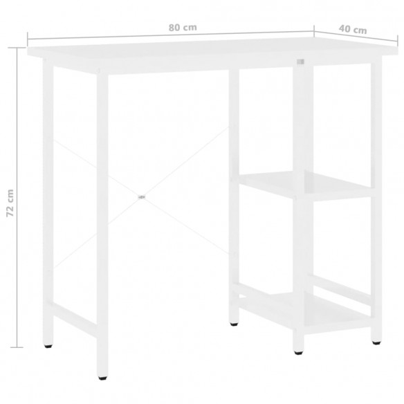Bureau d'ordinateur Blanc 80x40x72 cm MDF et métal Bureau d'ordinateur Blanc 80x40x72 cm MDF et métal
