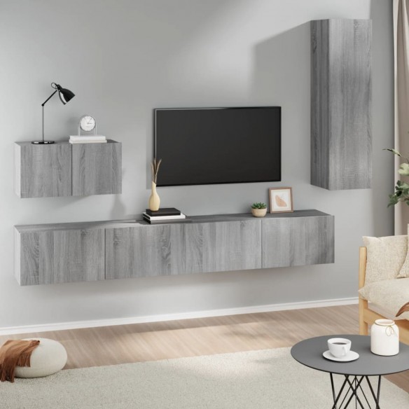 Ensemble de meubles TV 4 pcs Sonoma gris 