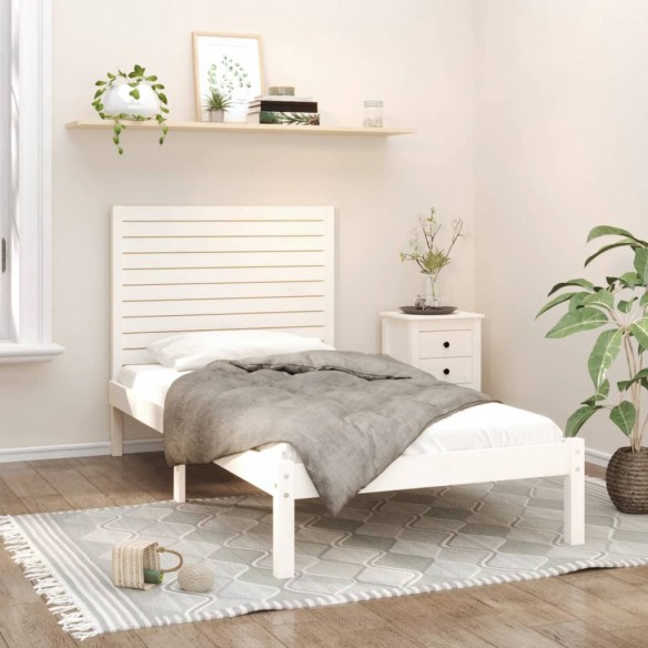 Lit Blanc Bois massif 100x200 cm