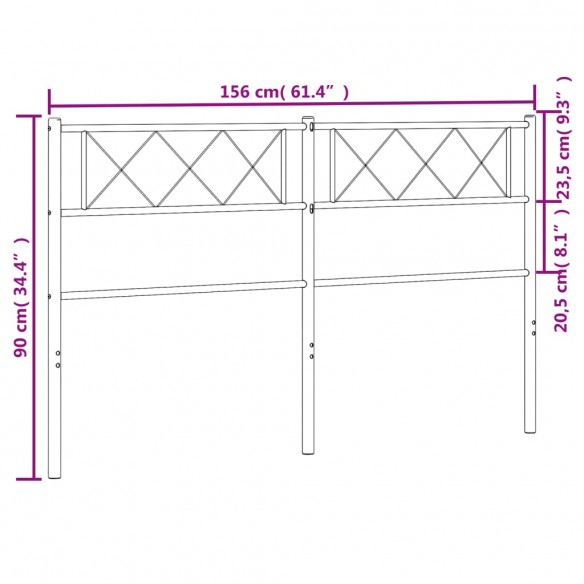 Tête de lit métal blanc 150 cm