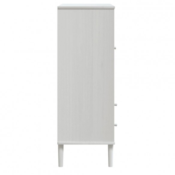 Buffet SENJA aspect rotin blanc 90x40x112cm bois massif de pin Buffet SENJA aspect rotin blanc 90x40x112cm bois massif de pin