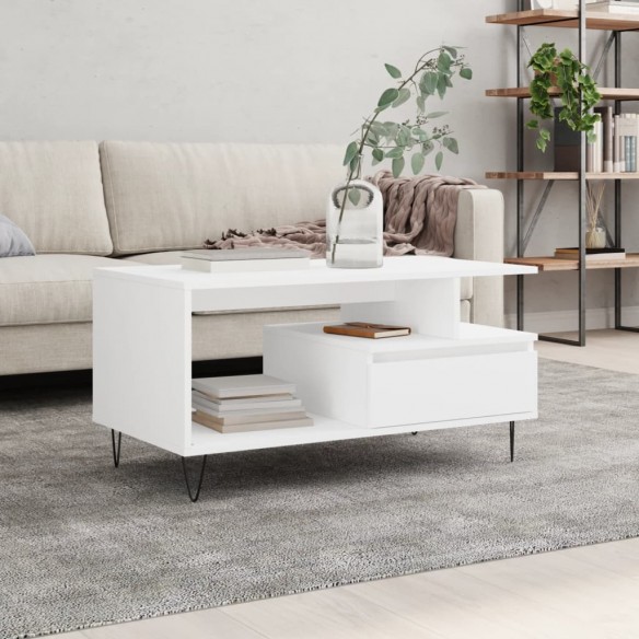 Table basse Blanc 90x49x45 cm 