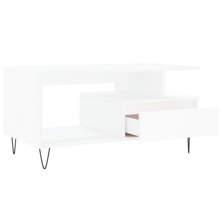 Table basse Blanc 90x49x45 cm