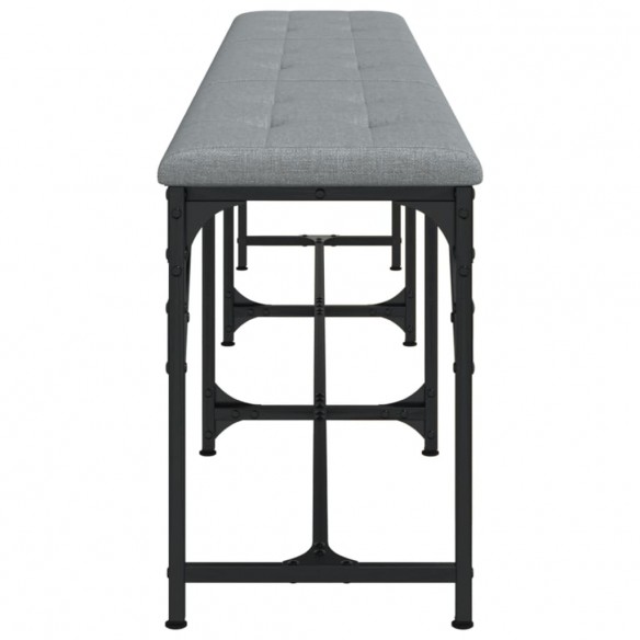 Banc à manger gris clair 186x32x45 cm acier et tissu Banc à manger gris clair 186x32x45 cm acier et tissu