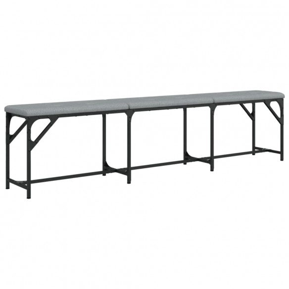 Banc à manger gris clair 186x32x45 cm acier et tissu Banc à manger gris clair 186x32x45 cm acier et tissu