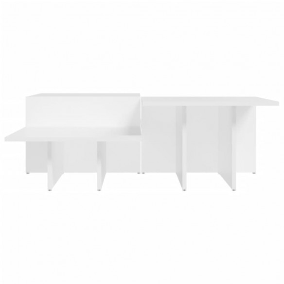 Tables basses 2 pcs blanc bois d'ingénierie Tables basses 2 pcs blanc bois d'ingénierie