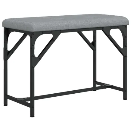Banc à manger gris clair 62x32x45 cm acier et tissu 2