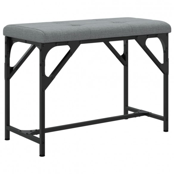 Banc à manger gris clair 62x32x45 cm acier et tissu