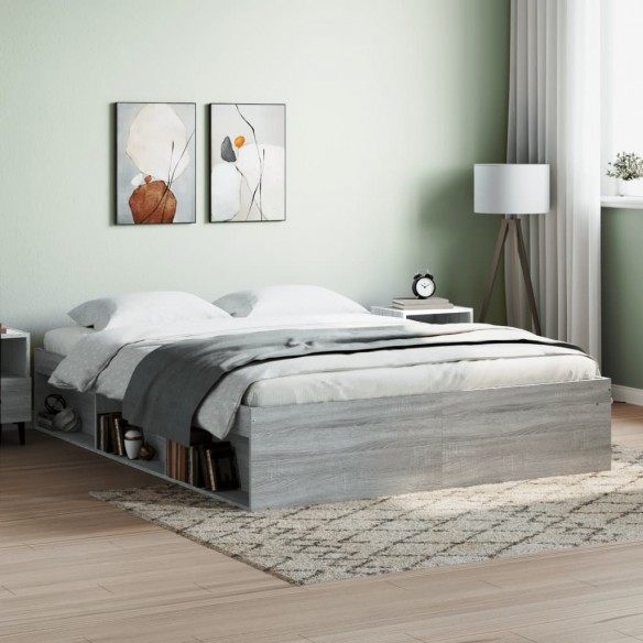 Lit sonoma gris 150x200 cm très grand
