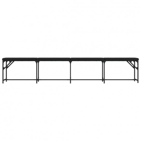 Banc à manger noir 248x32x45 cm acier et similicuir Banc à manger noir 248x32x45 cm acier et similicuir