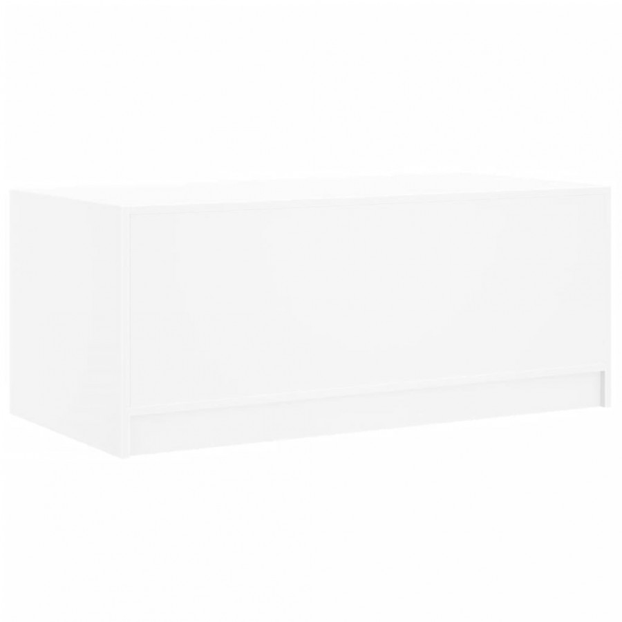 Table basse avec portes en verre blanc 102x50x42 cm