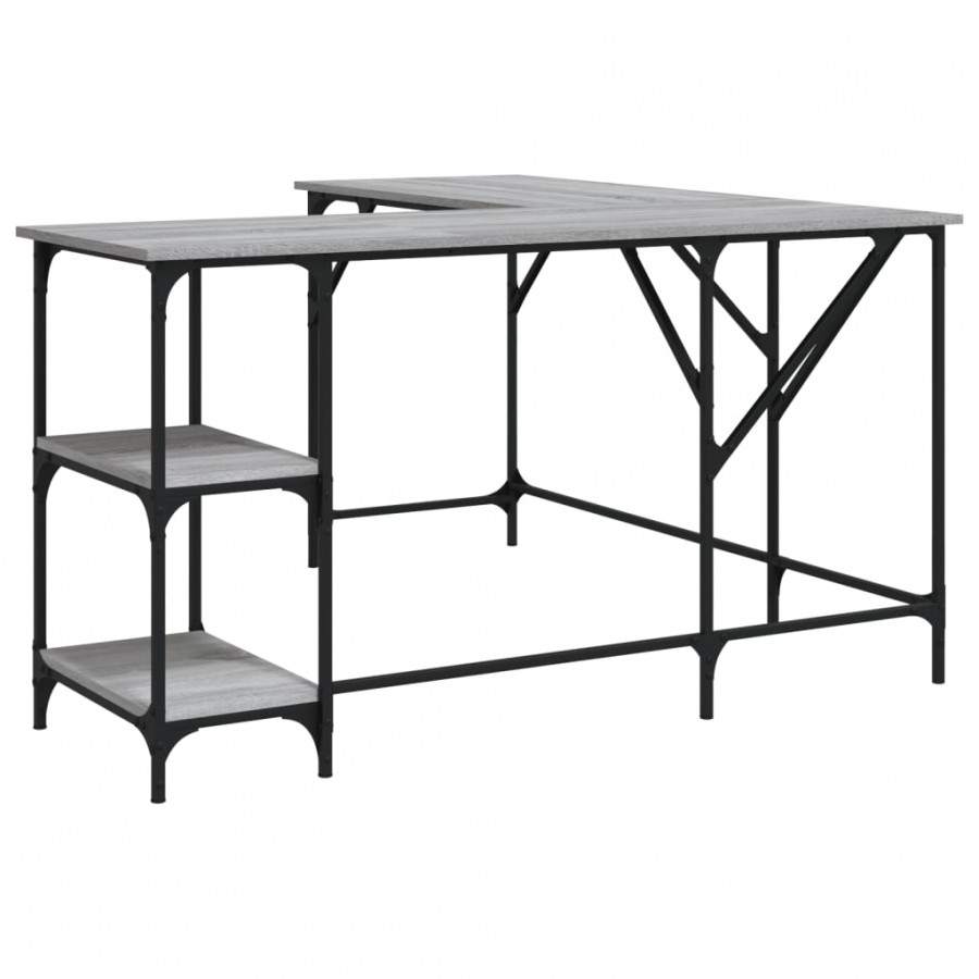 Bureau sonoma gris 139x139x75 cm bois d'ingénierie