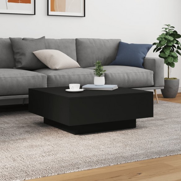 Table basse noir 80x80x31 cm bois d'ingénierie Table basse noir 80x80x31 cm bois d'ingénierie