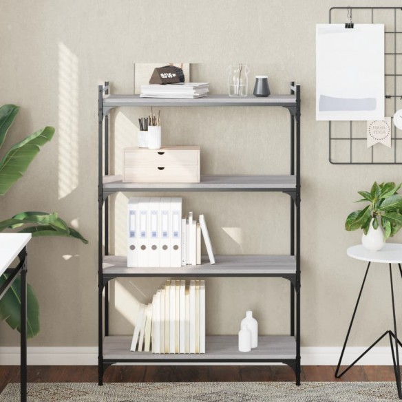 Bibliothèque à 4 niveaux sonoma gris 80x30x120 cm
