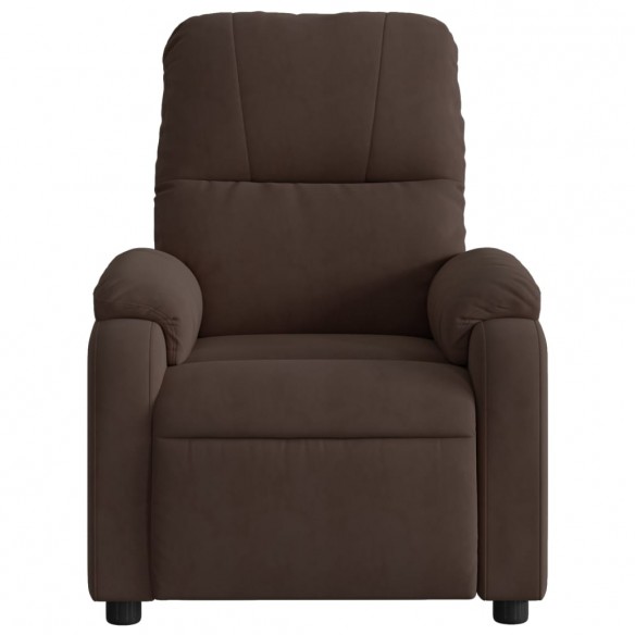 Fauteuil inclinable de massage marron tissu microfibre