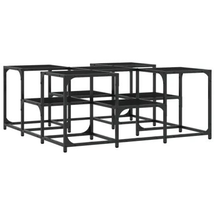 Table basse noir 91x91x40 cm bois d'ingénierie 2