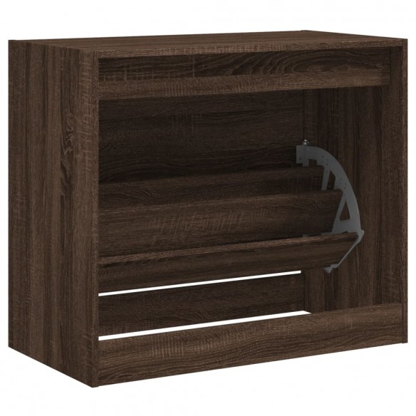 Armoire à chaussures chêne marron 80x42x69 cm bois ingénierie