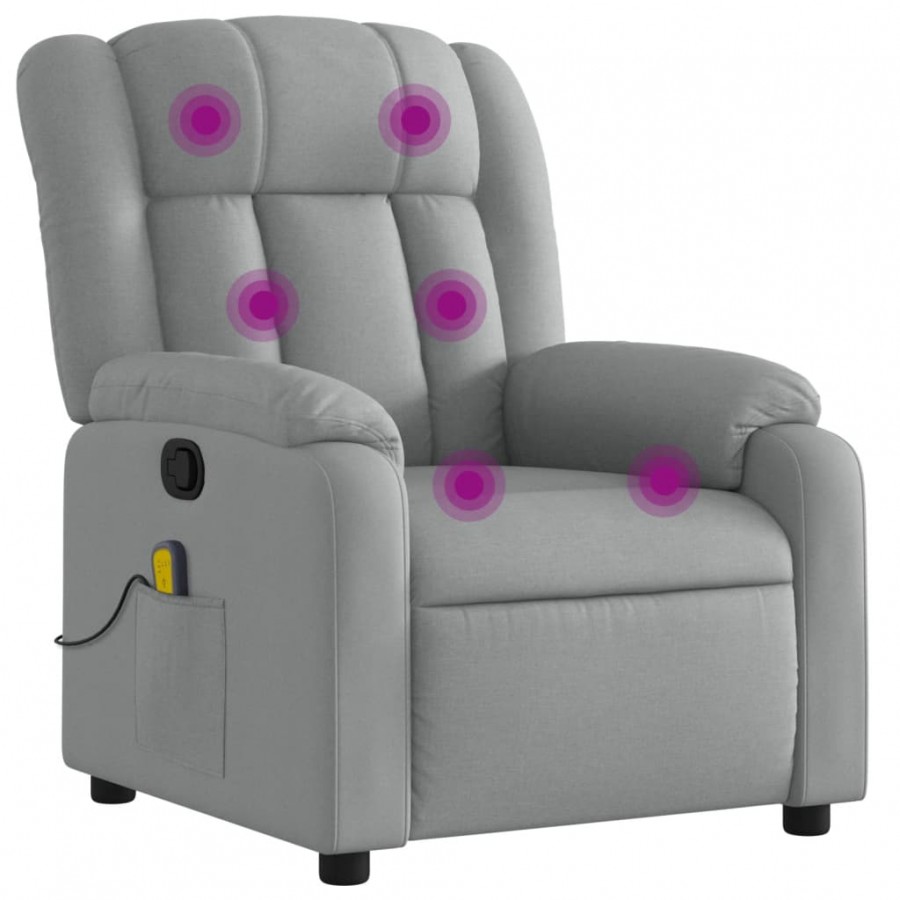 Fauteuil de massage inclinable Gris clair Tissu